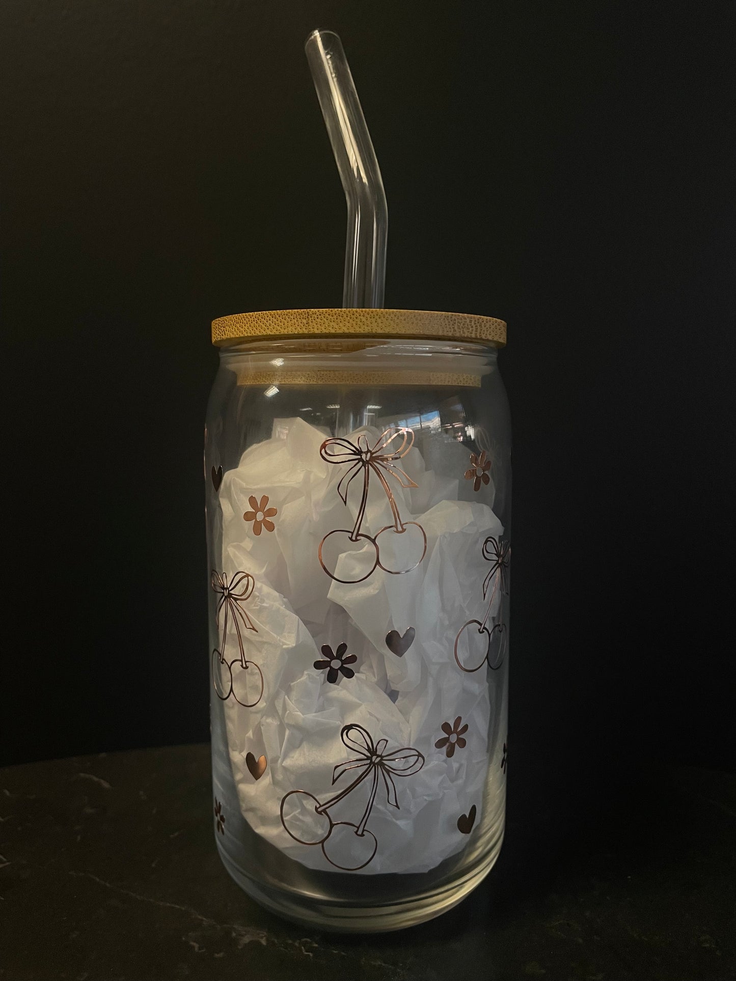 Cherry in Love Glass Cup