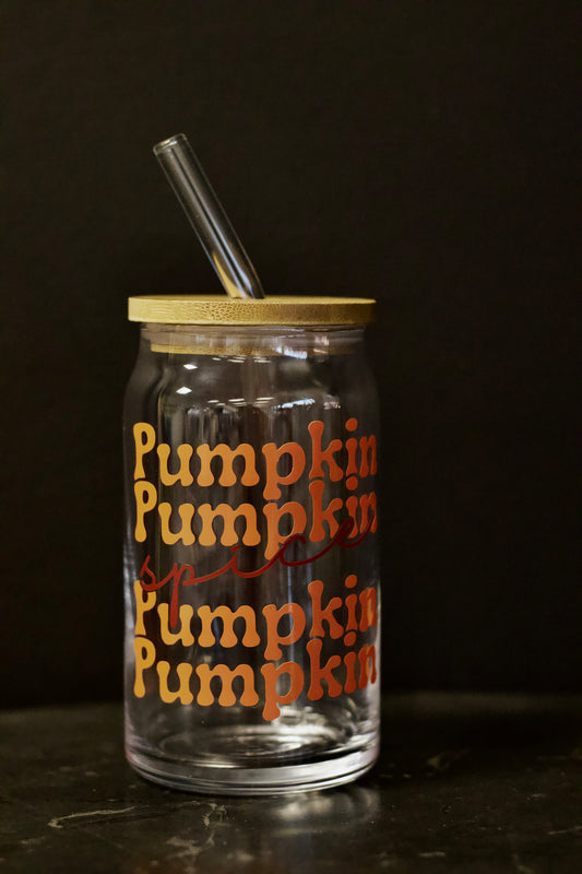 Pumpkin Spice Glass Cup