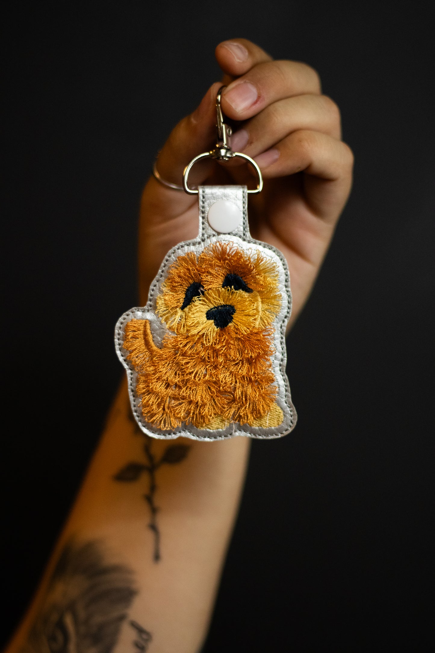 Dog Embroidery Keychain