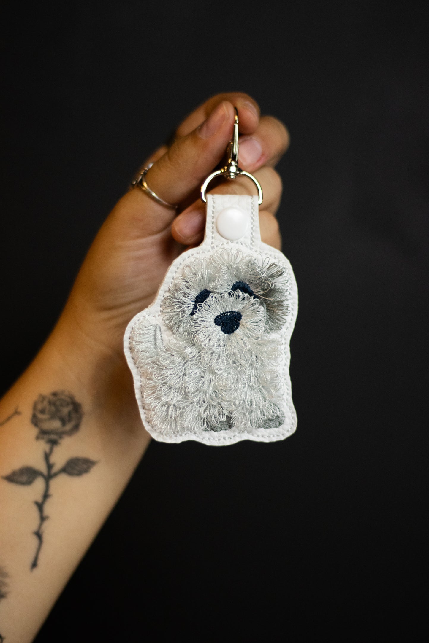 Dog Embroidery Keychain