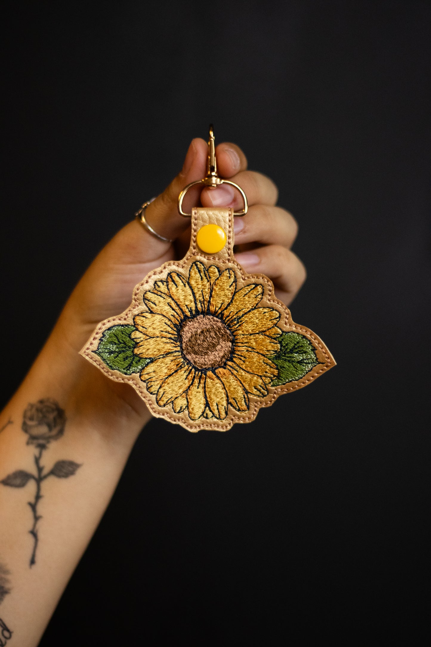 Flower Embroidery Keychain