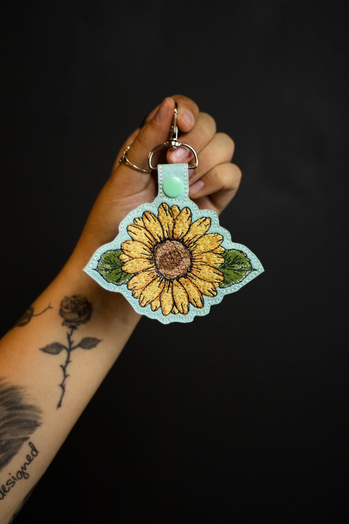 Flower Embroidery Keychain