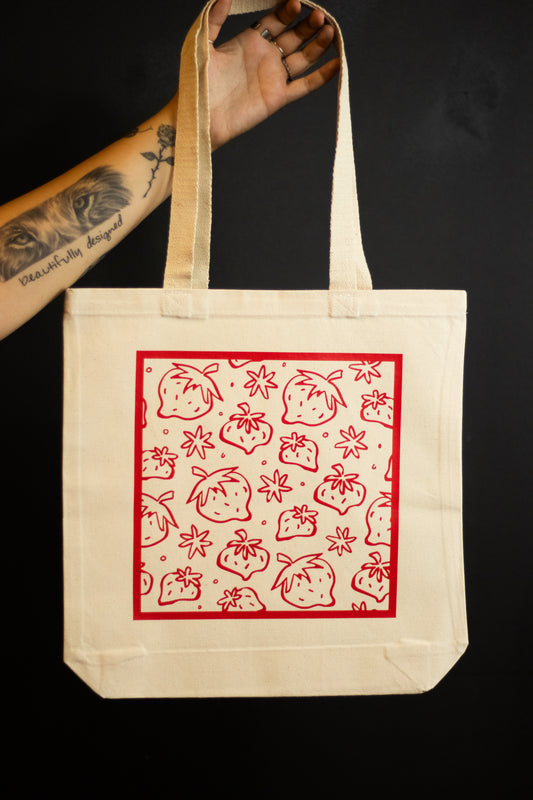 Vintage Strawberry Tote Bag