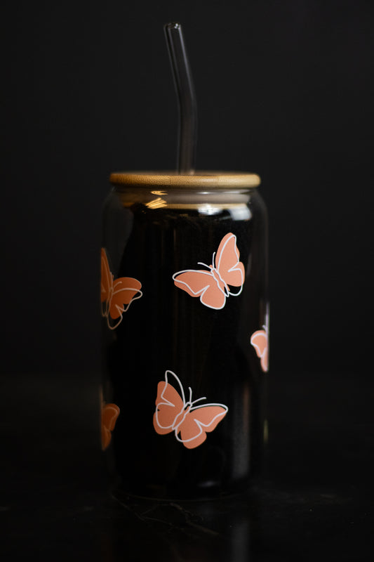 Butterflies Glass Cup